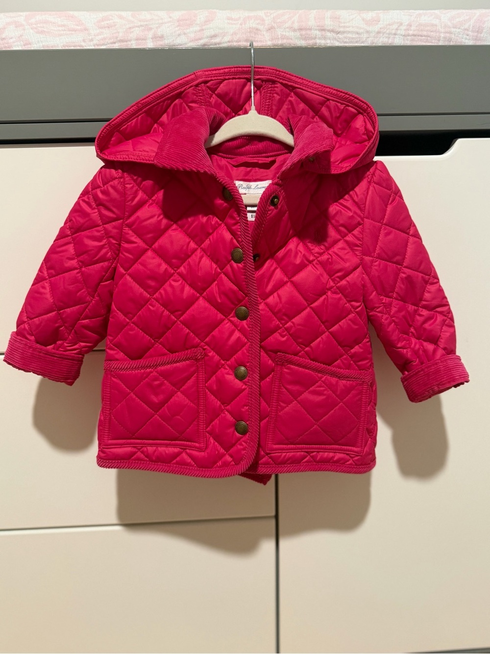 Ralph Lauren Quilted Hooded Puffer Jacket - Bright Pink